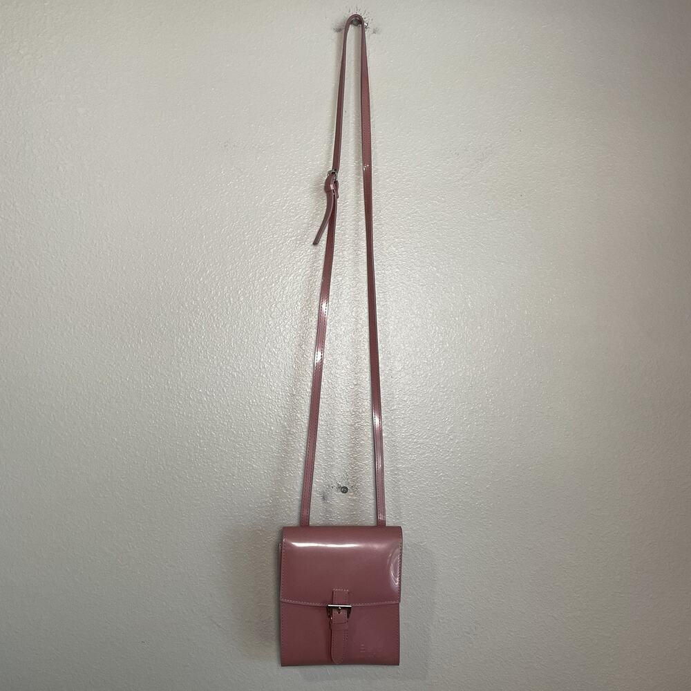 Beijo Pink Bag Crossbody Purse Silver Hardware Zip Close Adjustable Strap 90s